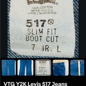 Womens Levi's 517 Slim Fit Boot Cut Jeans - Mid Blue sz 7 jrs.